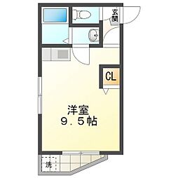 アパート 1Kの間取図画像