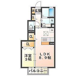 ジーウィズダムA 1LDKの間取図画像