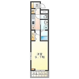 ヒカルサ津市桜橋中央 1Kの間取図画像