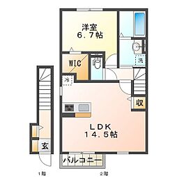 アルシオーネ 1LDKの間取図画像