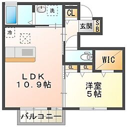 グランヴェルジュ 1LDKの間取図画像