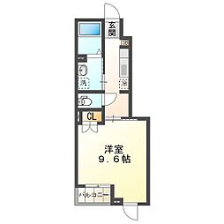 ラシャンブル 1Kの間取図画像