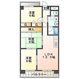 グランレーヴ 3LDKの間取図画像