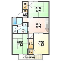 ジョリメゾンセジュールB 3DKの間取図画像