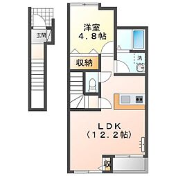 サンコートあすなろC 1LDKの間取図画像