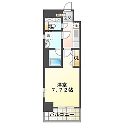 プレイズシード四日市 1Kの間取図画像