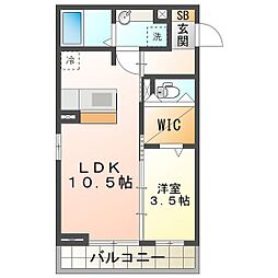 ラフレーズ 1LDKの間取図画像