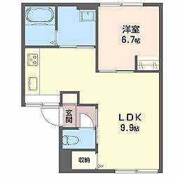 エステート日永B 1LDKの間取図画像