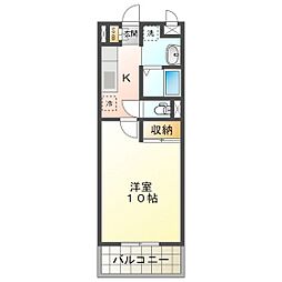 PLUMERIAシラスカ 1Kの間取図画像