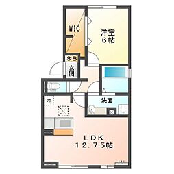 エスペランサS3A 1LDKの間取図画像