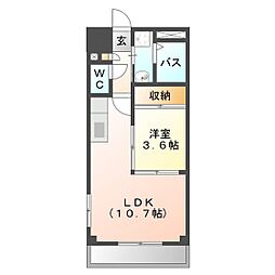 S-FORT四日市元町 1LDKの間取図画像