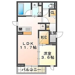 パプリカVI 1LDKの間取図画像