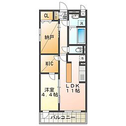 メゾンカルム 1SLDKの間取図画像