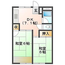 アイティーオービル 2DKの間取図画像