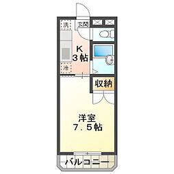 ピセスベルデ茂福 1Kの間取図画像