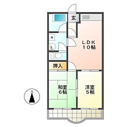 プラムコート 2LDKの間取図画像