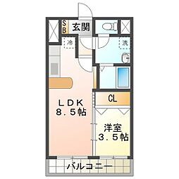 GRACE 1LDKの間取図画像