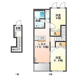 メゾン・ド・カルミア 2LDKの間取図画像