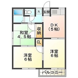 スカイハイツ早川 3DKの間取図画像
