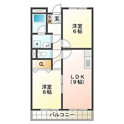 グランメール27 2LDKの間取図画像