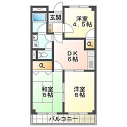 グランメール27 3DKの間取図画像
