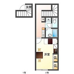 ニューグレイス塩浜 1Kの間取図画像