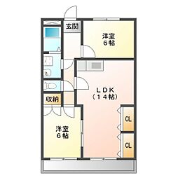 ウノモリックス 2LDKの間取図画像