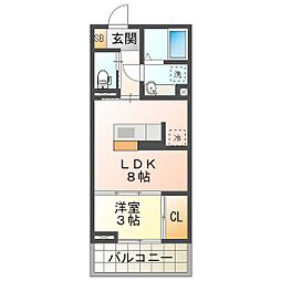 ディーシャンブル鵜の森 2階/203