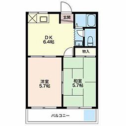 アネックス鈴木2 2DKの間取図画像