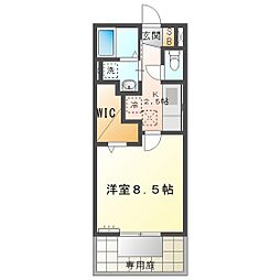 サクラーレ朝日 1Kの間取図画像