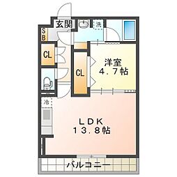 AQLA 1LDKの間取図画像