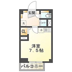 ビレッジハウス高花平3号棟 ワンルームの間取図画像