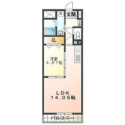 S-FORT四日市zeal 1LDKの間取図画像