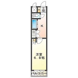 アイルーム四日市白須賀 1Kの間取図画像