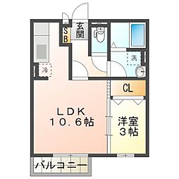タカオ 1LDKの間取図画像