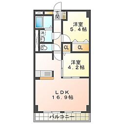 イストワール城西 2LDKの間取図画像