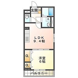Amagasuka Terrace 1LDKの間取図画像