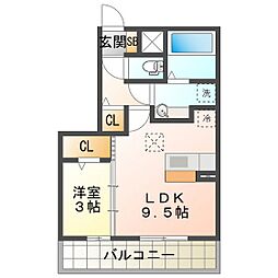 グランドネーフルときわ 1LDKの間取図画像
