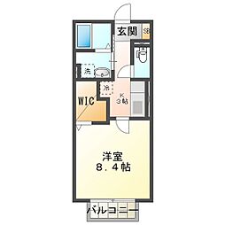 パプリカ 1Kの間取図画像