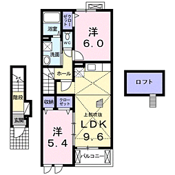 アバンツァート2 2LDKの間取図画像