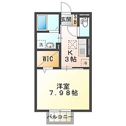 アズール 1Kの間取図画像