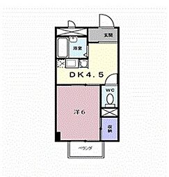 サクセスタウン 1DKの間取図画像