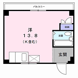 伊藤ビル ワンルームの間取図画像