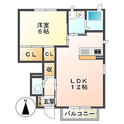 ガーデンフォレスト 1LDKの間取図画像