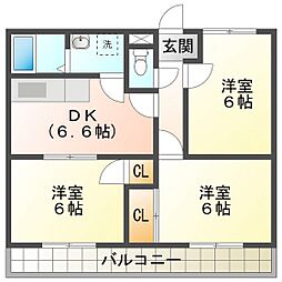 プロスペール 3DKの間取図画像