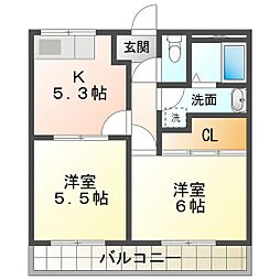 プロスペール 2Kの間取図画像