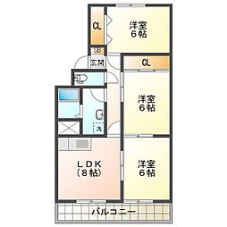 沈まない太陽 3LDKの間取図画像