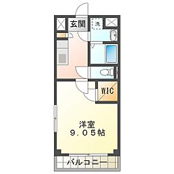 グランデューク算所 1Kの間取図画像