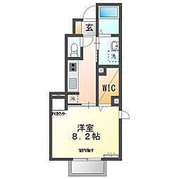 メルベーユ 1Kの間取図画像