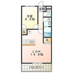 ビリーヴ・エヌツー 1LDKの間取図画像